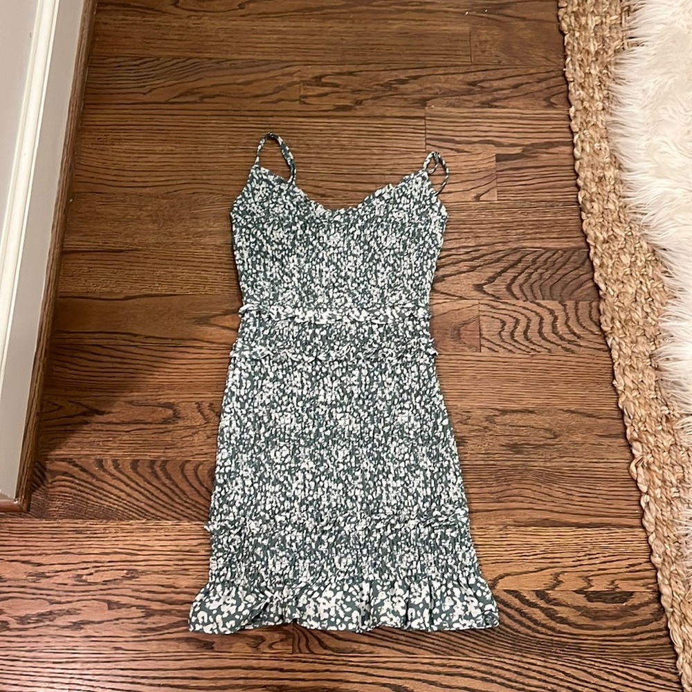 abercrombie & fitch green mini dress